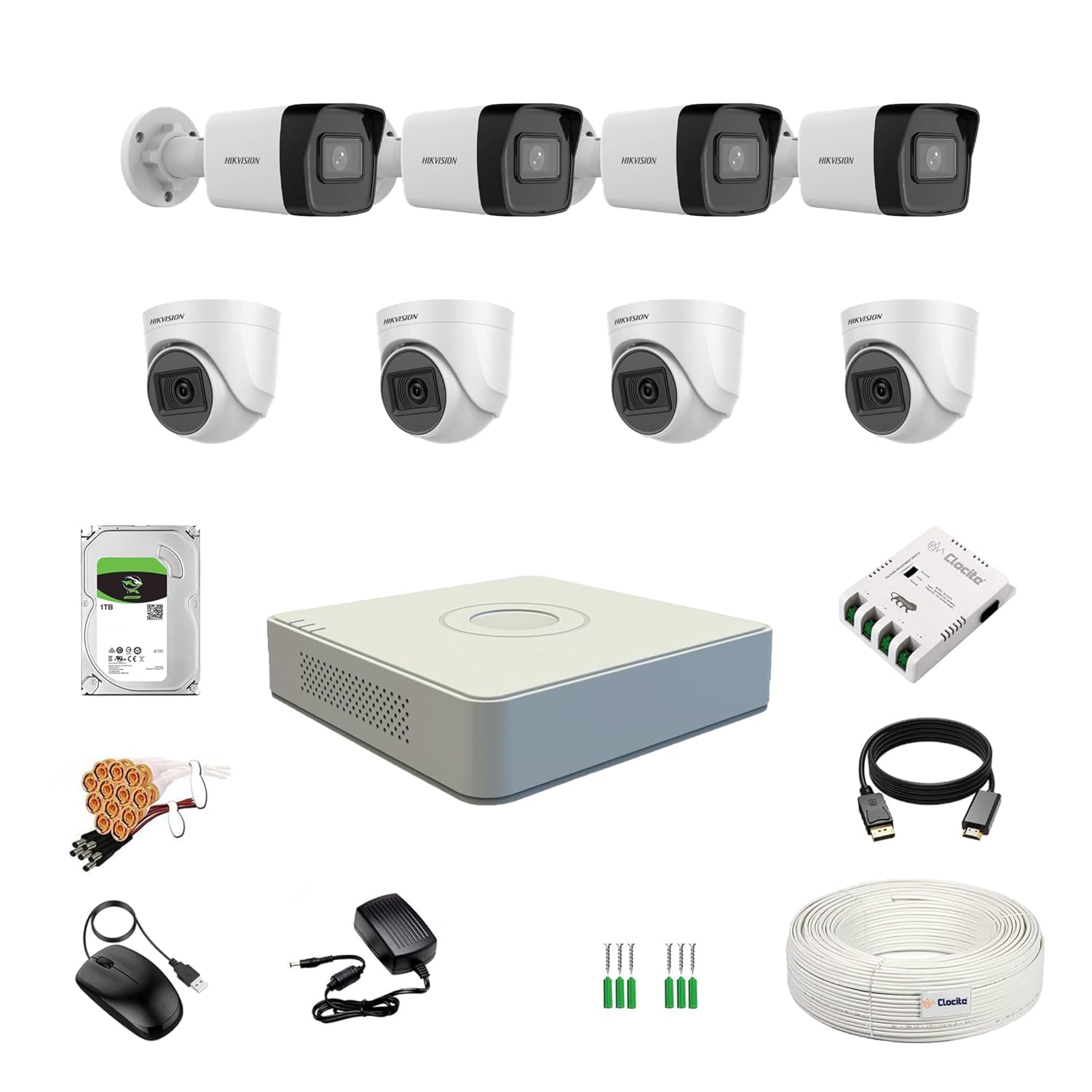 Hikvision 2MP 8 channel CCTV combo with DVR